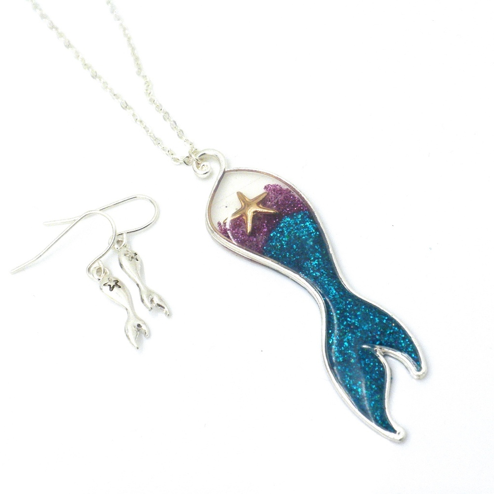 Sparkle Mermaid Necklace & Earrings